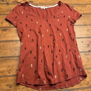 Grain & Malice Tshirt Top‎ Red Gold Ladies Small